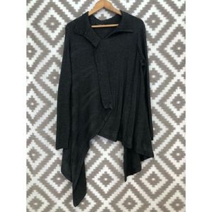 Stella Carakasi Charcoal Gray Lagenlook Asymmetric Tunic Sweater